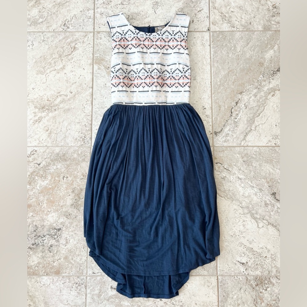 Anthropologie Dolan Left Coast Embroidered Sabado Dress in Navy Blue/Cream, XS - Picture 9 of 9